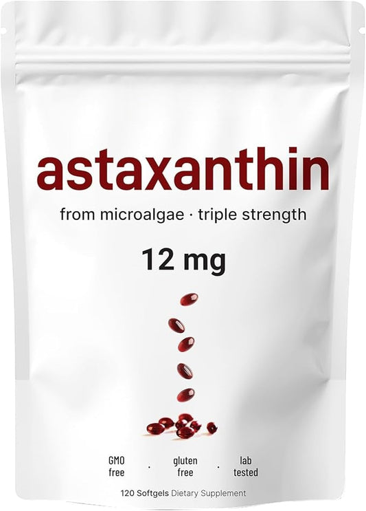 💥Astaxanthin 12mg, 120 Softgels | 🍃Premium Antioxidant Supplement🍃